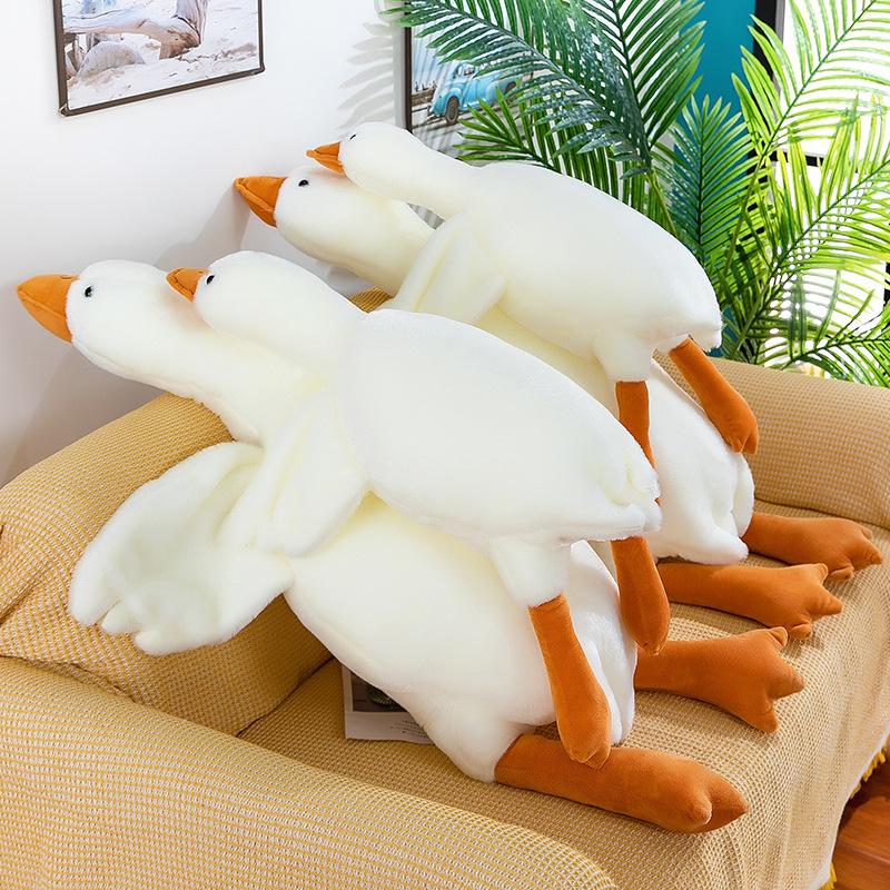 50-190cm White Hug Stuffed Animal Duck Kawaii Large 7 Colors Giant Goose Plush Toy Sleeping Pillow Big Christmas Gift for Friend