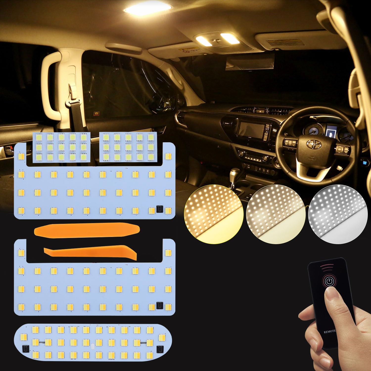 Zealsun Voxy 80 Series LED Room Lamp Set, 3-Color Switching, 80 Series NOAH/VOXY/ESQUIRE, Custom Interior Lighting for Noah 80 Series, 5-Piece LED Bul