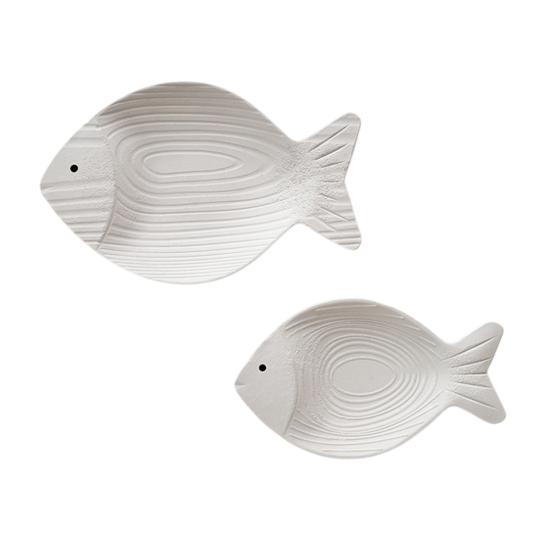 

2 Pcs Coastal Ocean Fish Wall Sculpture Nautical Beach Theme Wall Hanging Decor Vintage Farmhouse Wall Art for Bathroom Lake House серебряный