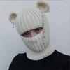 Y2K Style Crochet Halloween Party Cow Horn Parent-Child Ski Mask Hat