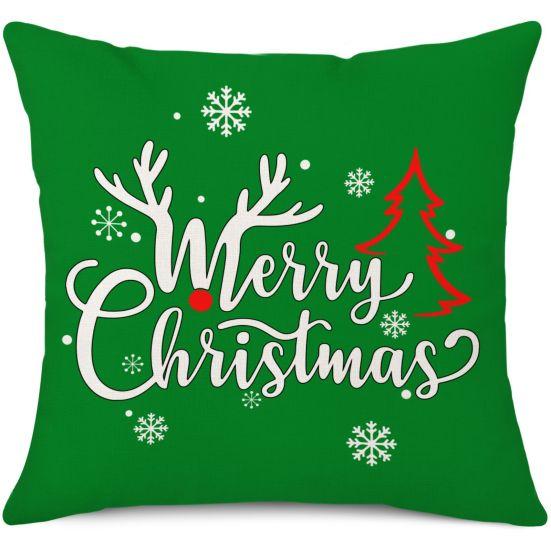 Зеленый Рождественский алфавит Рождественская елка с принтом наволочка для домашней диванной подушки D 615₽