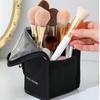 Transparent Zipper Waterproof Makeup Brush Storage Bag with Independent Inside Compartments Mesh Layered Toiletery Organizer