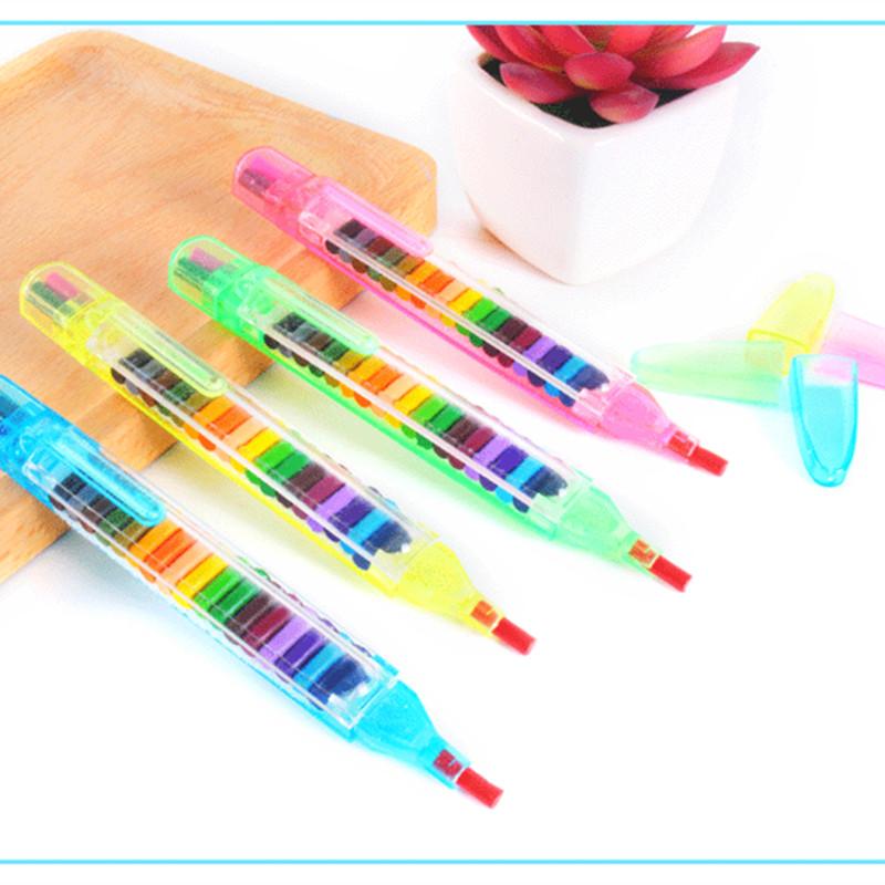 Creative 20colors Crayon Student Drawing Color Pencil Multicolor Art Writing Pen for Kids Children's Graffiti Crayon Graffiti Pen