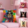 Süßer Hase Kunst Kissenbezug Plüschstoff Weich Beidseitig Bedruckt Sofa Warm Winter Zuhause Kindergeschenk Kissenhülle