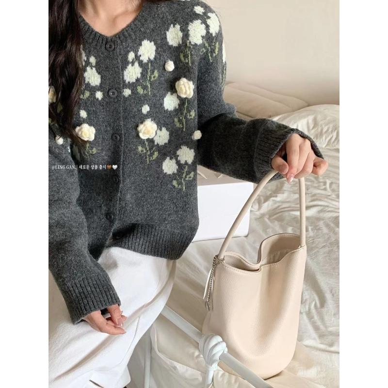 

Новый осенний женский топ кардиган высококлассный свитер женская свободная осенняя вязаная куртка one size fits all темно-серого