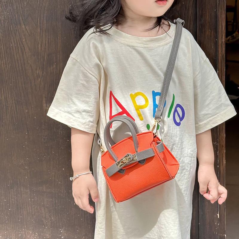 Shoulder Pu Childrens Bag Fashionable And Simple Handbag Paired Carrying Bag