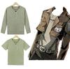 Entregando Amor E Paz Attack On Titan Short Sleeve Shirt Basement Key Necklace Set Costume Survey Corps Wings of Freedom Short + + 3-piece (L, Sleeve)