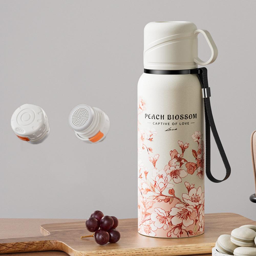

with Filter Flower Pattern Thermos Bottle 620ml Thermal Cup Vacuum Flask Travel Mug Car розовый