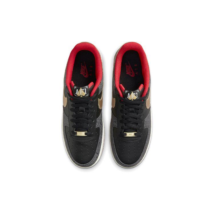 Nike Air Force 1 07 LX Pik Herren-Sneakers Schwarz University-Rot Metallic-Gold DJ5184-001