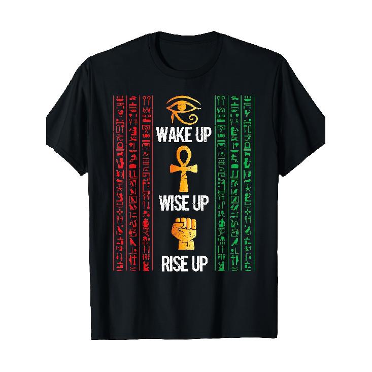 Horrifying Egyptian Black Egyptian Hieroglyphics Talisman Of Life Eye Of Horus T-Shirt - S чёрный