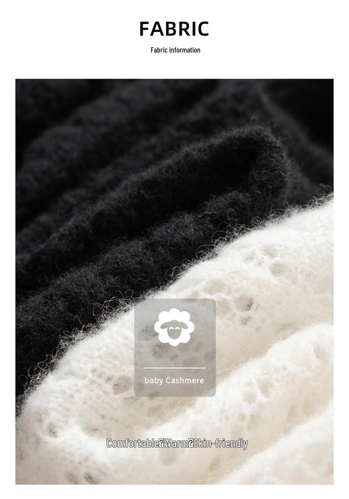 2025 Slimming Solid Color Cashmere Cardigan - Hollowed-Out, Age-Reducing, Versatile Women's Commuter Top