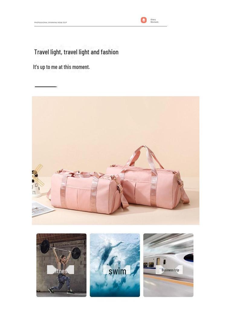 Sleek Travel Bag with Shoe Compartment, Wet/Dry Separation, Lightweight Messenger-Style for Swimming & Fitness