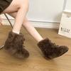 Women's Fur One Thick Bottom Heightening Winter Lightweight Padded Warm Snow Boots Non-slip Wear Casual Sneakers Cotton Boots