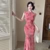 New Chinese-style Cheongsam Dress, New Waist Slim and Thin Sleeveless Hip Wrap Skirt in Summer