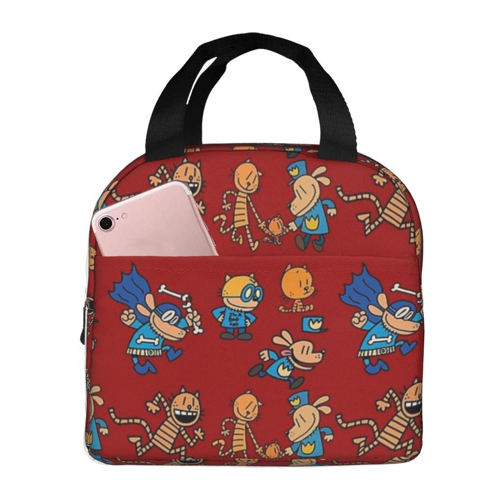 Dog Man, Petey, Lil Petey Combo Set Pack Insulated Lunch Bag for Kids School Cooler Thermal Food Box Tote Portable Lunch Boxes