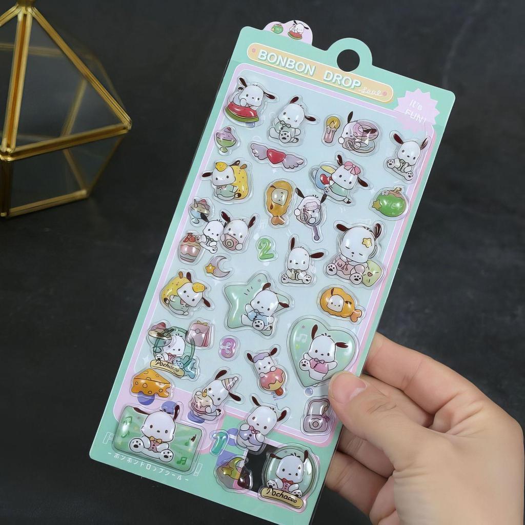 3D Crystal Cartoon Bubble Stickers for Kids Journals