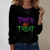 Women's Halloween Printed Round-neck Loose Long-sleeved Top