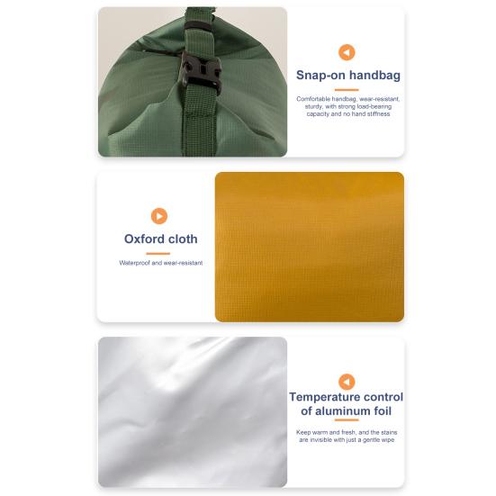 Lunch Box Bag Zipper Closure Large Capacity Waterproof Easy To Clean Lightweight Portable Bento Bag Insulation Pouch