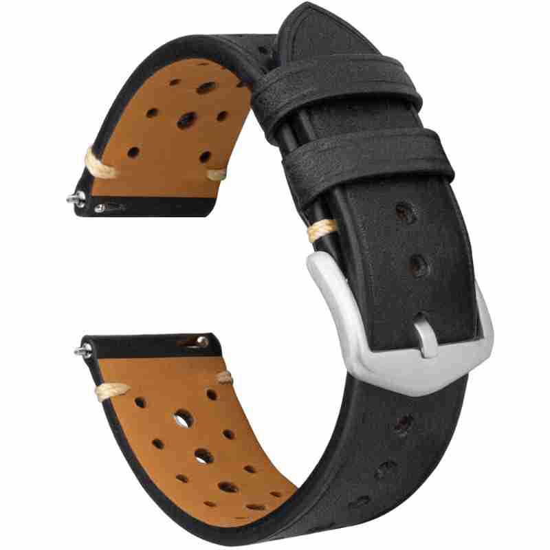 Suitable For Omega Longines Wristband, First Layer Retro Matte Leather Strap 1618Mm Hole Watch Strap 16mm