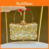 Light Luxury Rhinestone Embellished Evening Clutch With Lock Closure For Formal Occasions