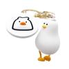 Animal Lying Duck Doll Keyring PVC Cartoon Lying Down Duck Keychain   Key Ring Gift