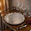Gold Round Tray European Design Round Serving Tray Ornate Fruit Plate High-Luster Finish Table Decor Antique Look for Party