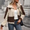 YYFS Damenmode Casual Herbst Winter Langarm Stehkragen Blusen & Hemden Top Jacke