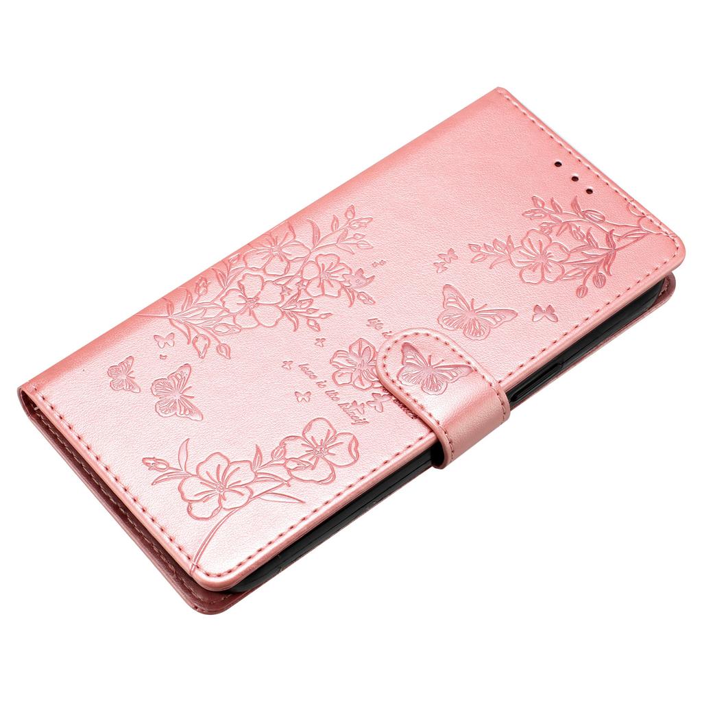 For Samsung Galaxy S24+ Case Butterfly Floral Imprint Leather Phone Cover with Wallet