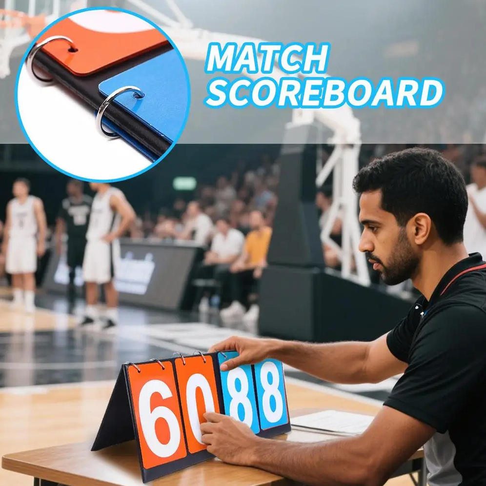 Scoreboard - Leather Score Keeper, Digital Flip Scoreboard, Multi-sport Game Scoreboard