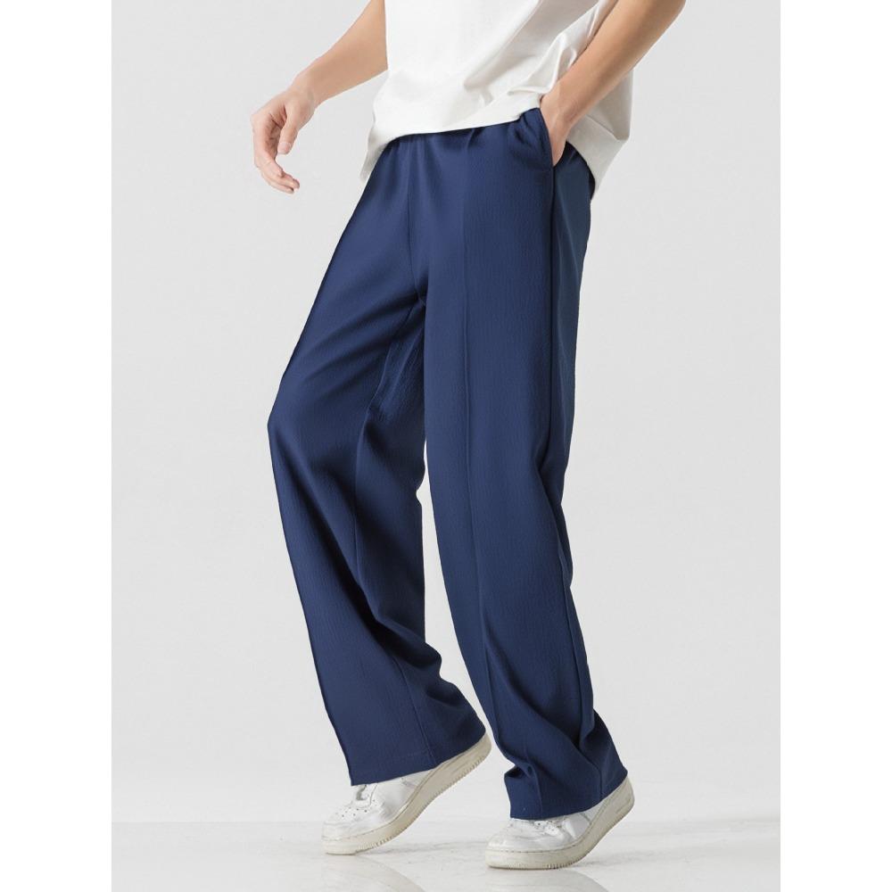 Men's Casual Trousers: Plus Size, Plain, Loose-Fit Straight-Leg Trousers – New Arrival Sports Trousers