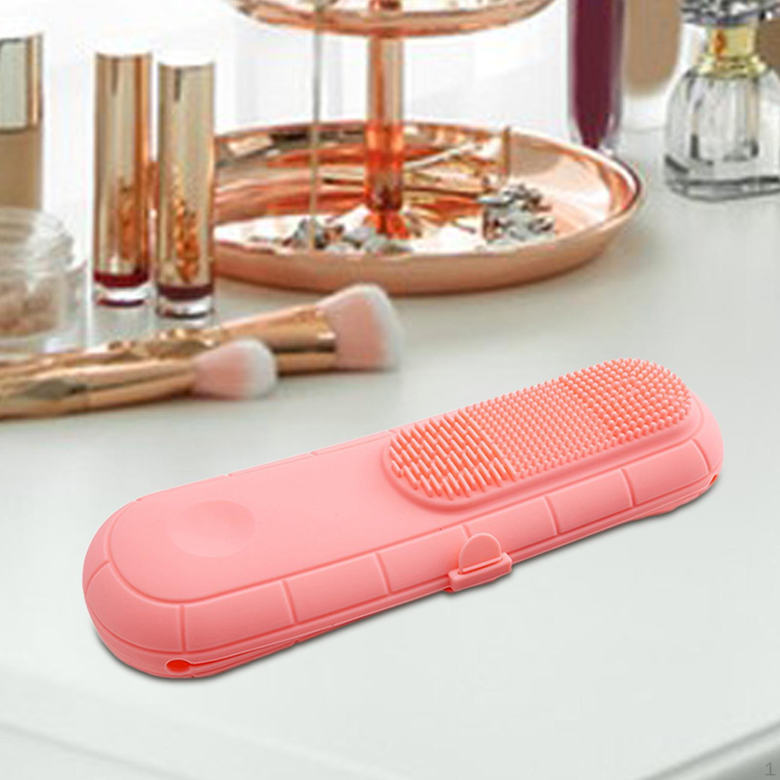 

Держатель для чистки кистей Органайзер для кистей для путешествий Очиститель и сушилка для мягкого макияжа розовый