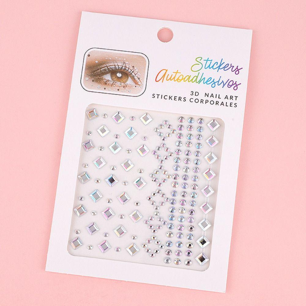 Crystal Rainbow Eye Makeup Sticker Jewel Diamond Sticker Stage Decoration Face Gems