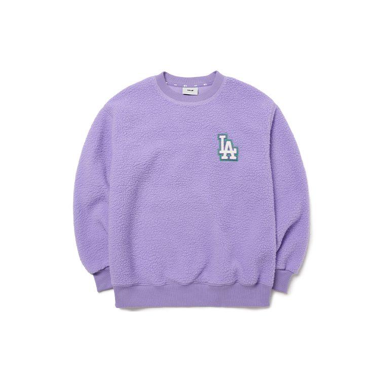 MLB Los Angeles Dodgers Sweatshirts Unisex Purple Crew Neck Thickened Regular 3AMTF5316-07LDS