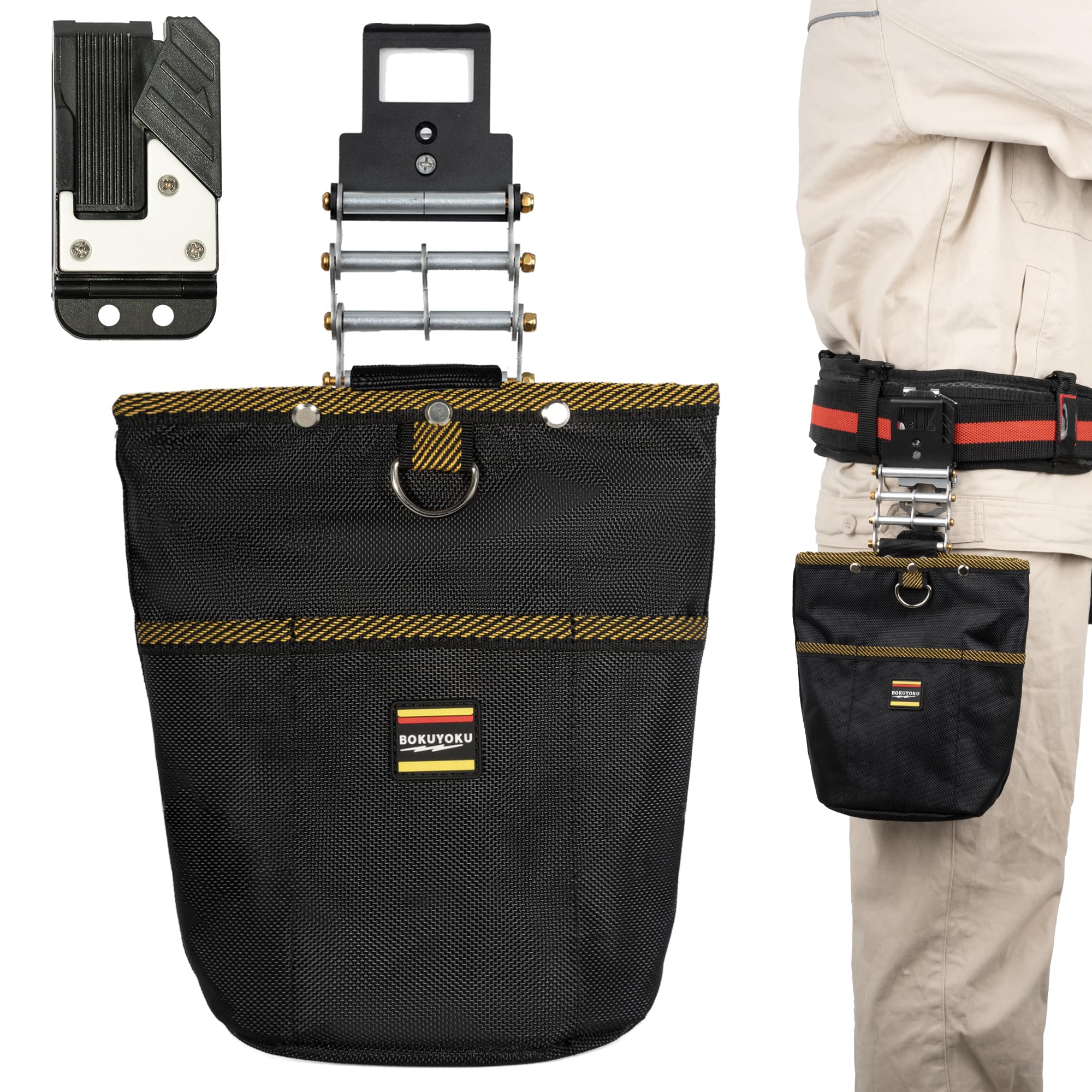 

Bokuyoku Waist Nail Removable Tool Easy to Attach and Lightweight Tool Screw Small Made of 1680D Oxford Waterproof and Ideal for and Fishing