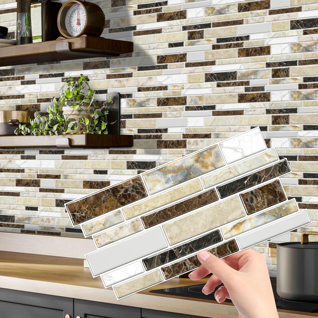 12/24/48pcs Peel And Stick Tile Sticker Self Adhesive Stick On Tile Backsplash For Kitchen Bathroom, Bedroom Decoration