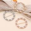 Botón Clip de Aleación con Pedrería y Perlas para Bufanda, Cierre de Moda Multifuncional de Un Solo Toque, Soporte para Bufanda sin Enganchar