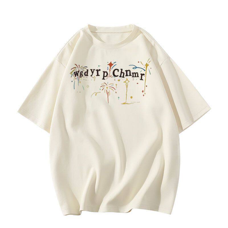 American high street pure cotton white short-sleeved t-shirt women's new summer loose large size trendy brand design half-sleeved top