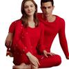 Lonsa Men's Red Pure Cotton Thermal Underwear Set for Year of the Snake