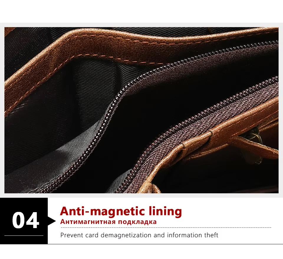 Genuine Leather RFID Wallet for Men with Coin Purse Cardholder Money Bags