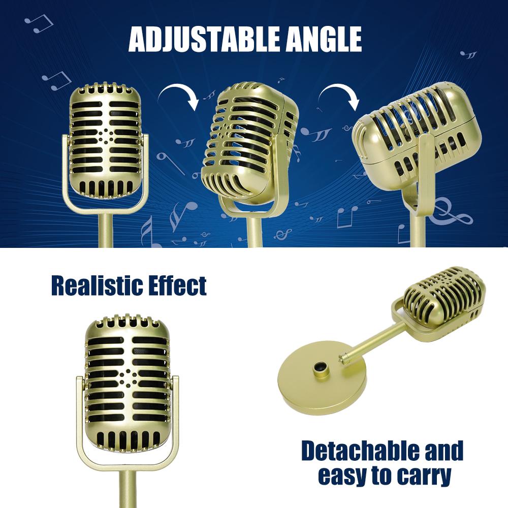 Retro mikrofonní rekvizita Klasický plastový mikrofon Párty laskavosti Živé vystoupení Bytová dekorace Ozdoby