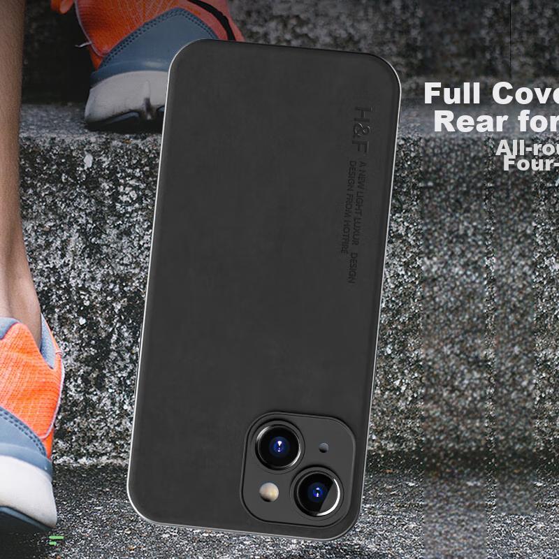 HotFire IPhone 13 Case, Upgraded Skin-Like Matte Lens Full Protection Silicone Case, Simple Trendy Design - Midnight Black