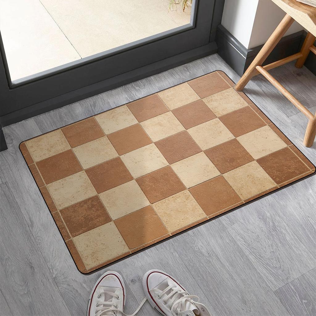 Custom Luxury Designer Non-slip Soft Absorbent Bath Mat Soft Diatom Mud Stone Pink Floral Pattern Brown and Blue Bath Rugs Hotel