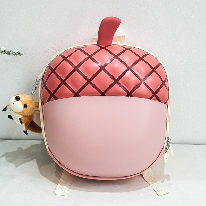 Acorn Cute Cartoon Shaped Children Backpack For Education Use With Doll Pendant