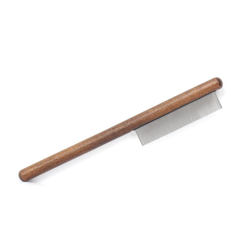 Hřeben pro domácí mazlíčky z masivního dřeva pro odstraňování chlupů a péči o srst koček a psů