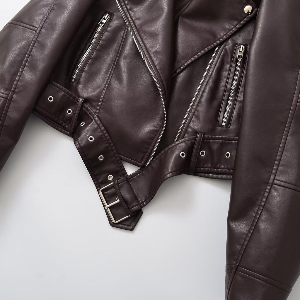 2025 Autumn/Winter Retro Fashion Women's Short Motorcycle Jacket
