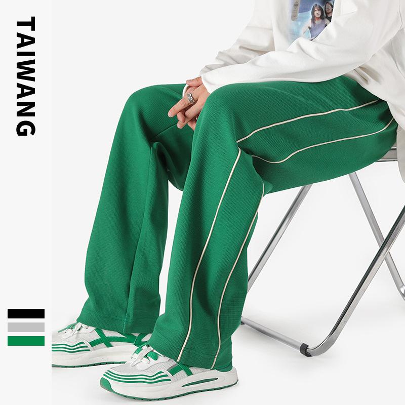 

Мужские полосатые спортивные штаны, повседневные длинные брюки, мужские брюки для бега для фитнеса и бега XL зелёный