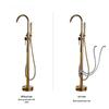 Golden Wall-Mounted Bathtub Faucet with Handheld Shower