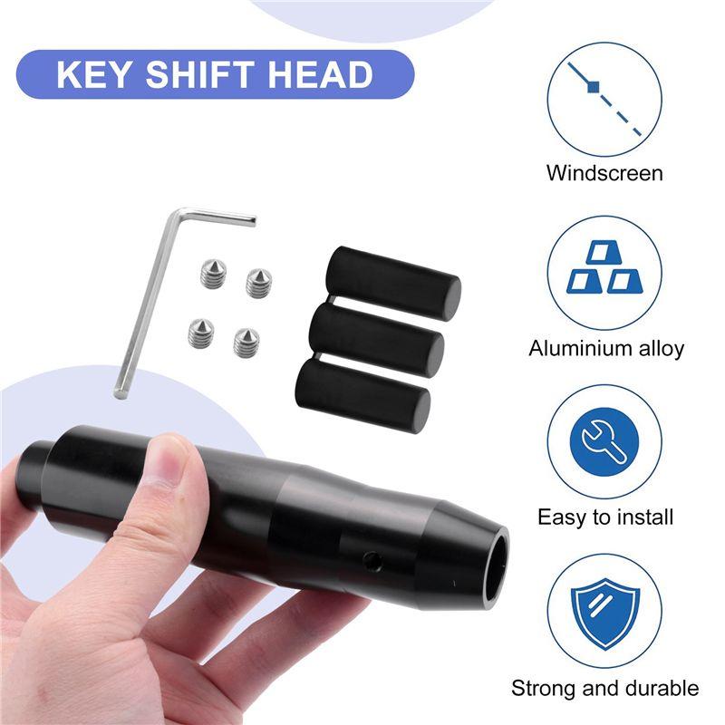Versatile Car Auto Shift Knob With Push Button, Transmission Gear Stick Shifter Head For Most Automatic Vehicle (Black)