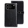 IDEWEI For iPhone 17 Pro Case Crocodile Texture PU Leather Flip Phone Cover