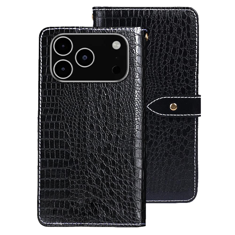 IDEWEI For iPhone 17 Pro Case Crocodile Texture PU Leather Flip Phone Cover